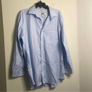 Joseph Abboud Non-Iron 100% Egyptian Cotton Blue Plaid Button Up Dress Shirt